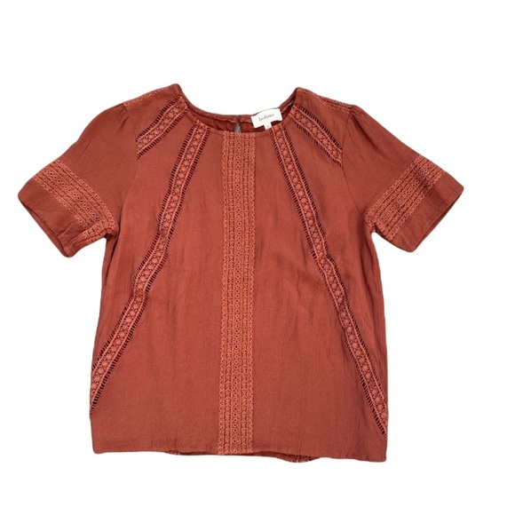 bohme Tops - Bohme Burnt Orange Short Sleeve Blouse